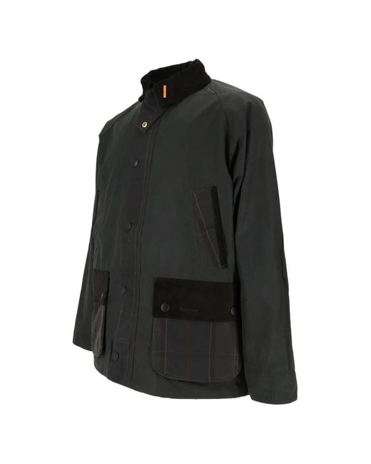 Barbour Black Icons Patch Bedale Wax Jacket for men