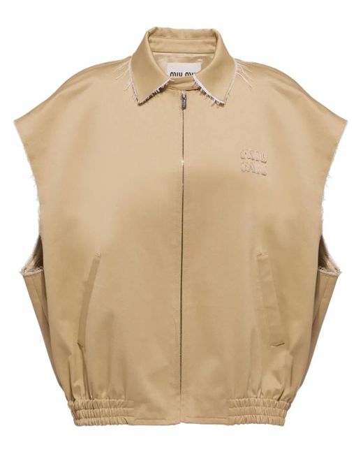 Miu Miu Natural Logo-Patch Chino Blouson