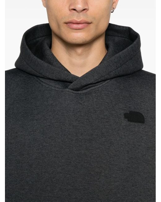 The North Face Black Rubberised-Logo Hoodie for men