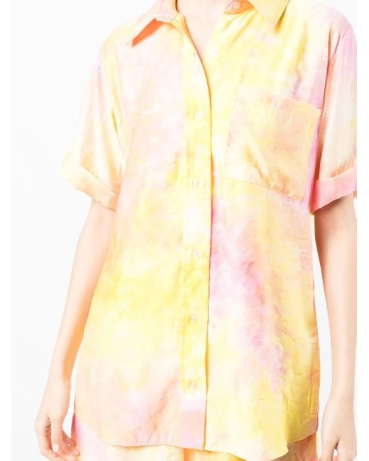 Bambah Yellow Short-Sleeve Tie-Dye Shirt