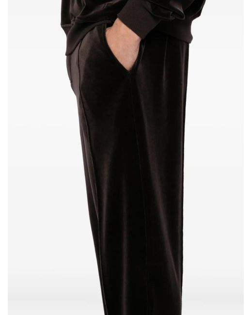Tom Ford Black Velvet Drawstring Trousers for men