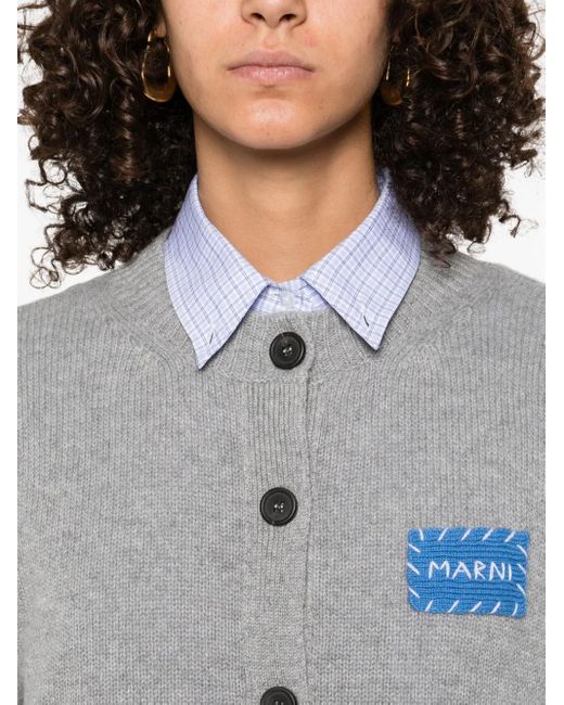Marni Vest Met Logopatch En Knopen in het Gray