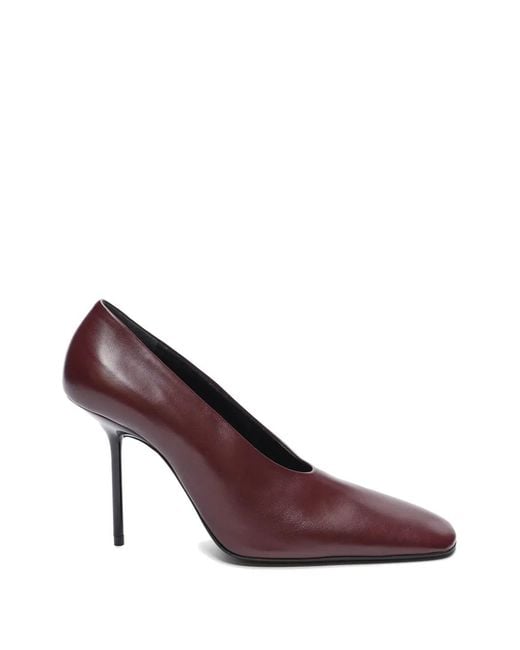 Victoria Beckham Purple Square-Toe Leather Pumps