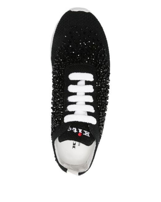 Kiton Black Fit Beaded Sneakers