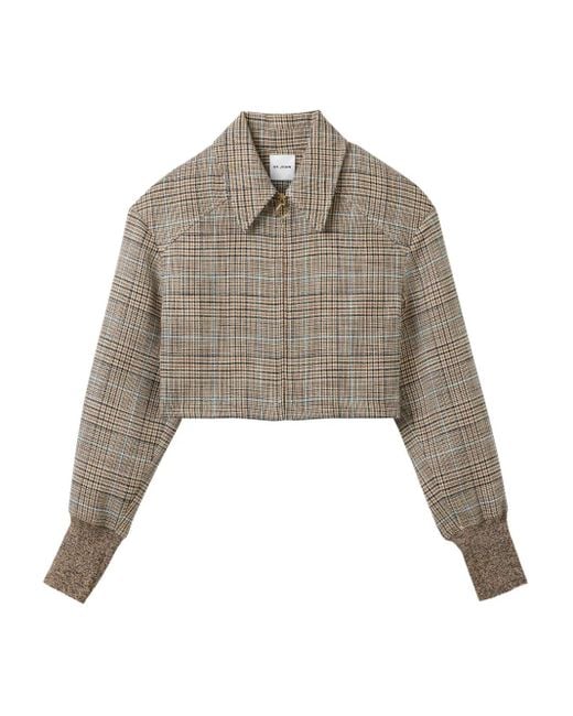 St. John Natural Campbell Prince Of Wales Check Zip-Front Jacket
