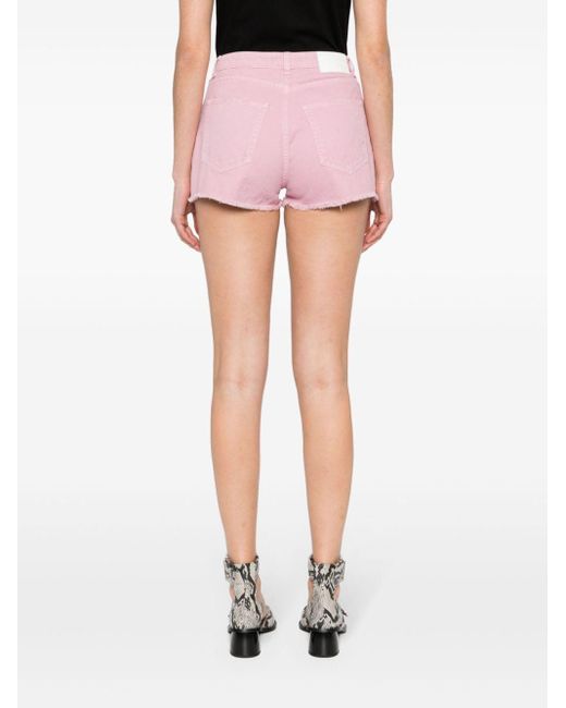 Pinko Pink Jeans-Shorts im Distressed-Look
