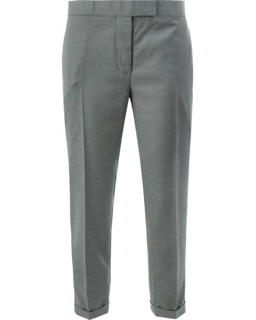 Thom Browne Gray Mid-Rise Tailored Trousers