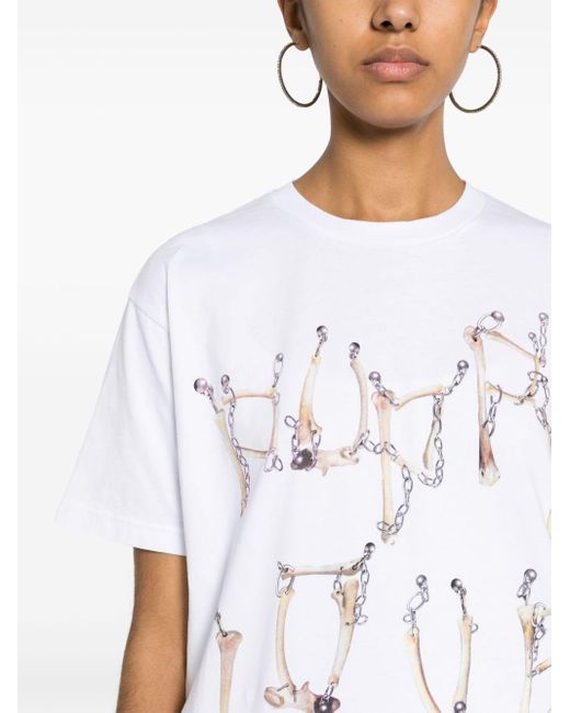 T-shirt à imprimé Bones 'n chain Vivienne Westwood en coloris White