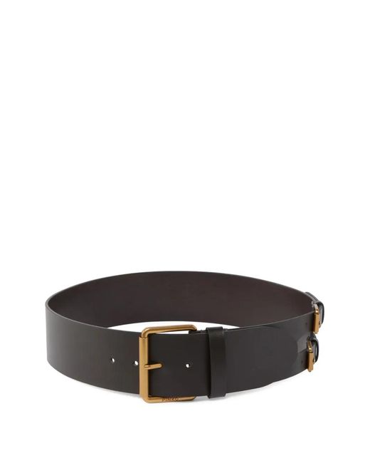 Pinko Gray Buckle Leather Belt