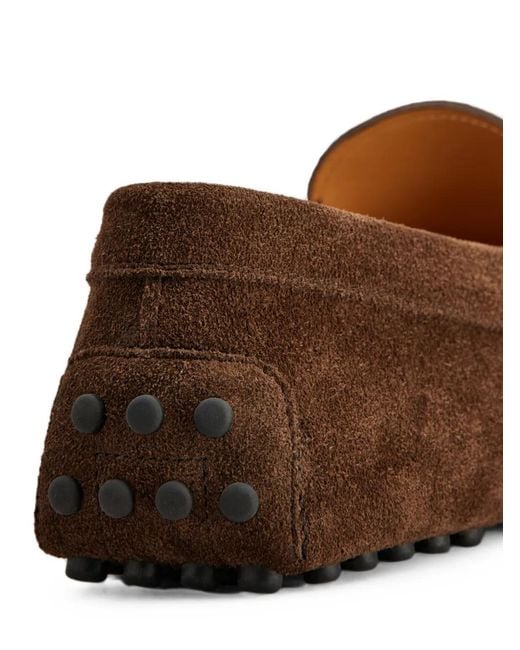 Tod's Brown Gommino Lettering Loafers for men