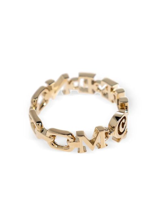 Alexander McQueen Ring Verfraaid Met Logo in het Metallic