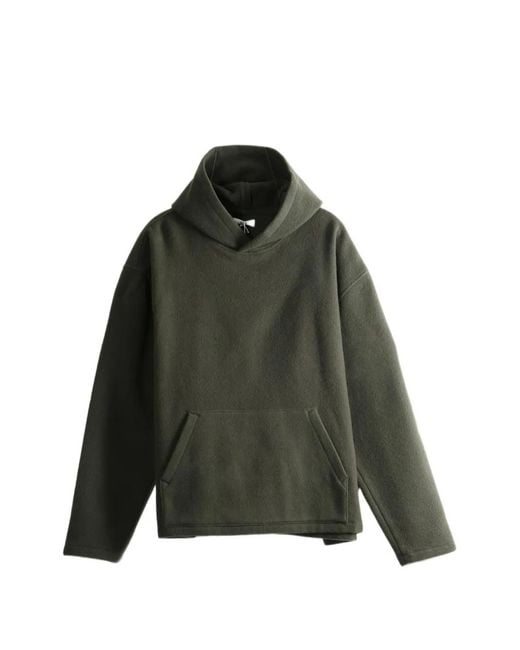 Rier Green Fleece Pouch-Pocket Hoodie