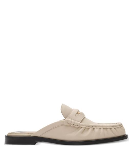 Burberry White Leather Cadet Mules