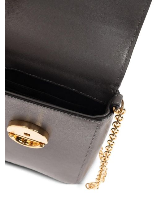 Furla Gray Chain-Strap Spherical-Clasp Bag