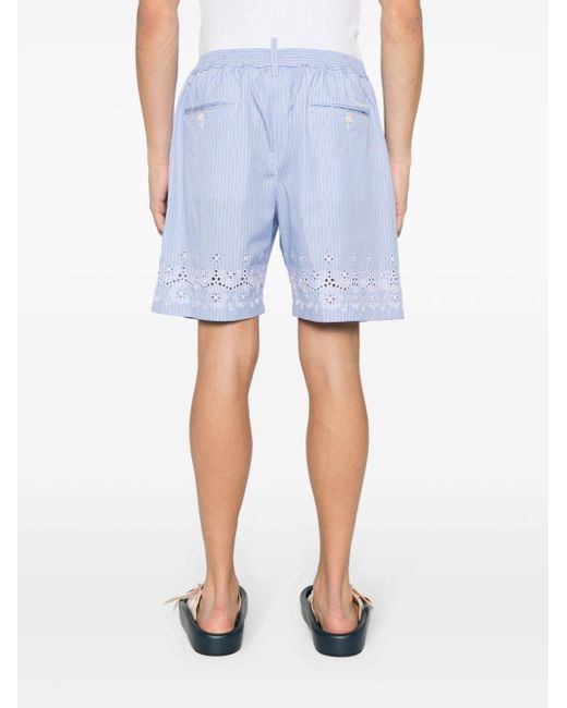 DSquared² Blue Sunset Striped Shorts for men