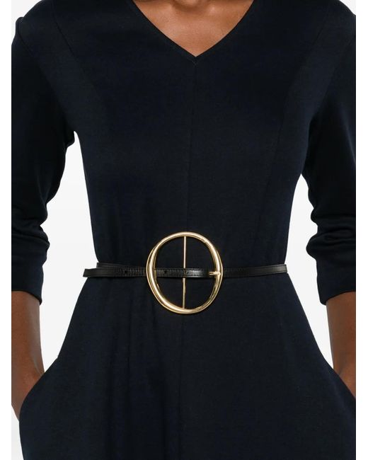 Max Mara Black Three-Quarter Sleeve Flared Dress