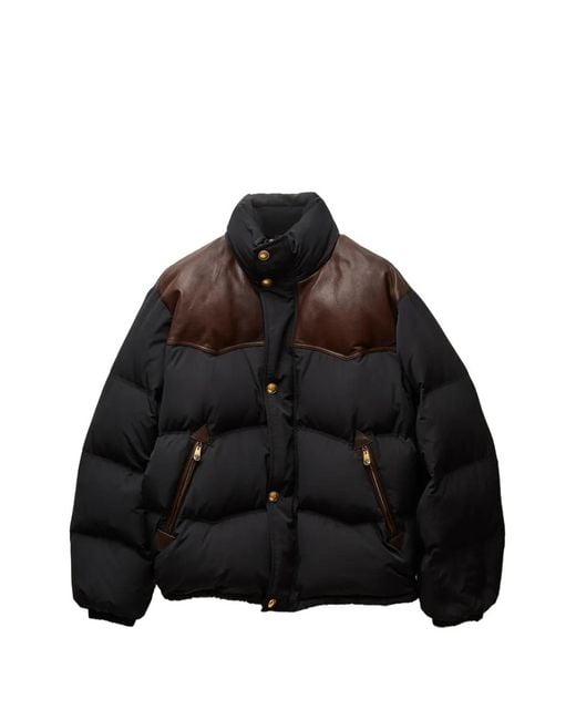Versace Black Veste Bomber À Détails En Cuir for men