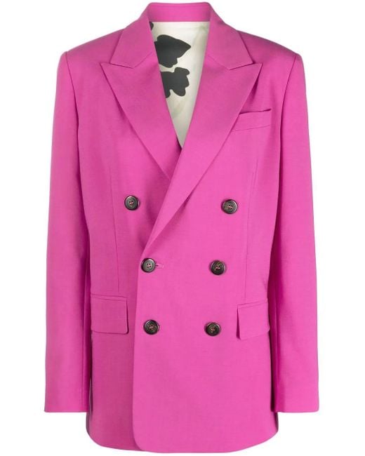 DSquared² Pink Peak-Lapel Double-Breasted Blazer