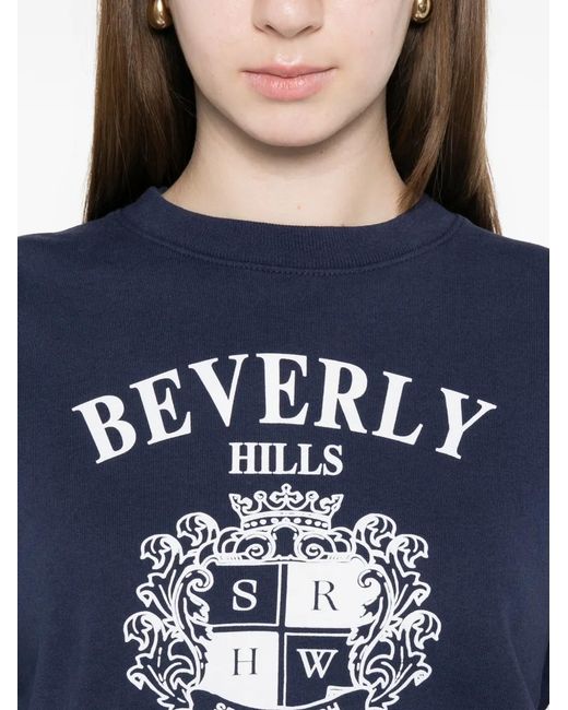 Sporty & Rich Blue Graphic-Print Sweatshirt