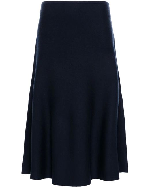 Khaite Blue Jupe En Maille À Ourlet Péplum