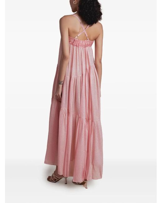 SANA OSMANI Pink Tobago Sequin Midi Dress