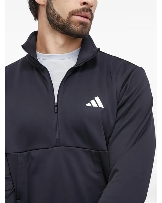 Adidas Blue Half-Zip Sweatshirt for men