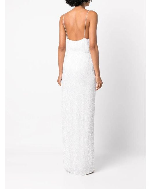 retroféte White Katya Sequin-Embellished Gown