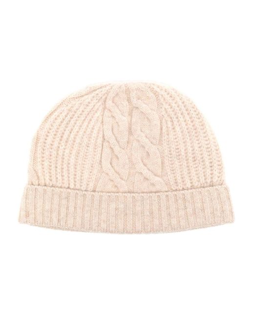 N.Peal Cashmere Natural Cable-knit Cashmere Beanie