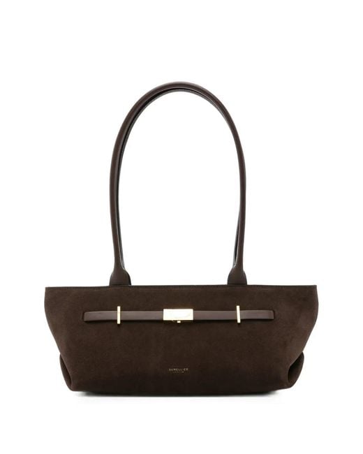 DeMellier London White Montreal Suede Shoulder Bag