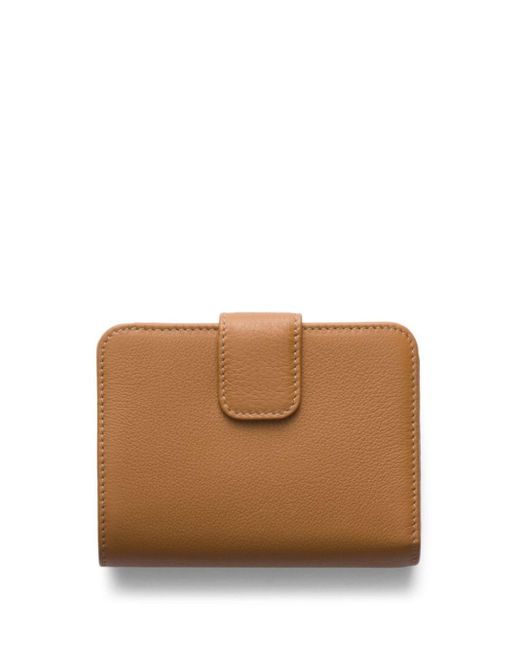 Prada Brown Small Logo-stamp Leather Wallet