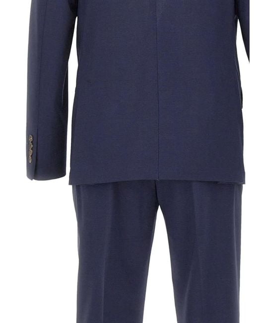 Eleventy Blue Flap-Pockets Wool Suit for men