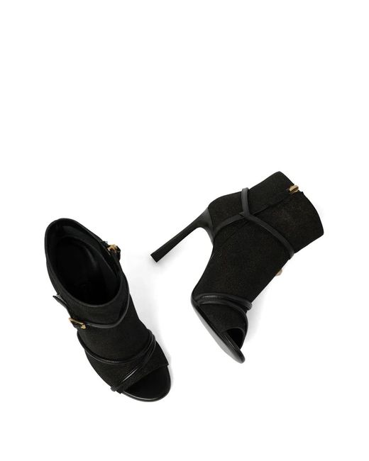 Lanvin Black Buckle-Strap Open-Toe Sandals