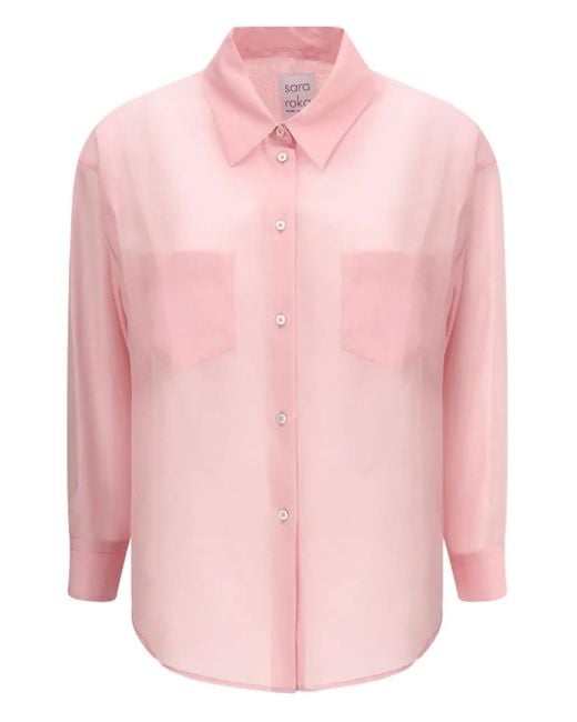 Sara Roka Pink Pocket-Detail Shirt