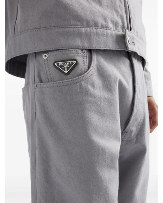 Prada Gray Low-Rise Jeans for men