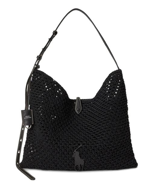 Polo Ralph Lauren Black Polo Play Cord Messenger Bag