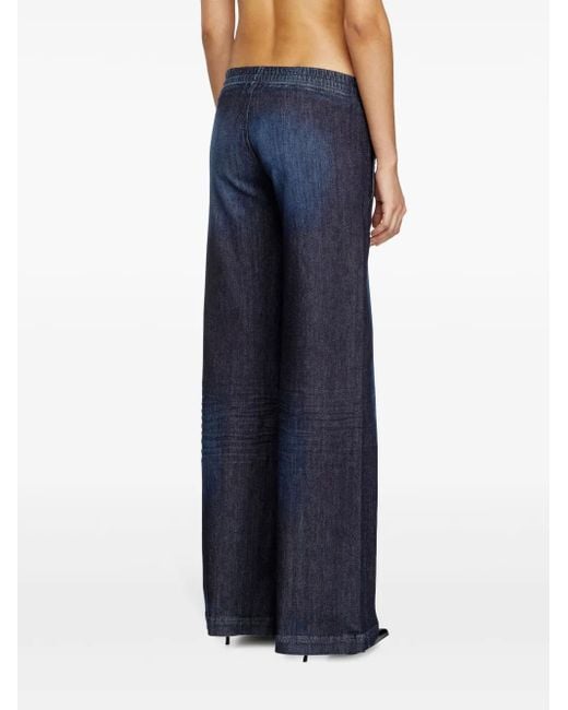 DIESEL D-Ainty Jeans Met Wijde Pijpen in het Blue