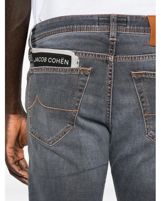 Jacob Cohen Gray Slim-Fit Five-Pocket Jeans for men
