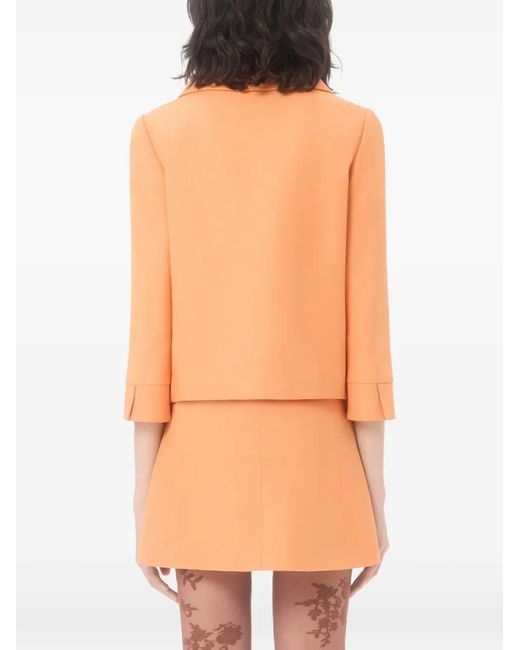 Valentino Garavani Orange Crepe Couture Jacket