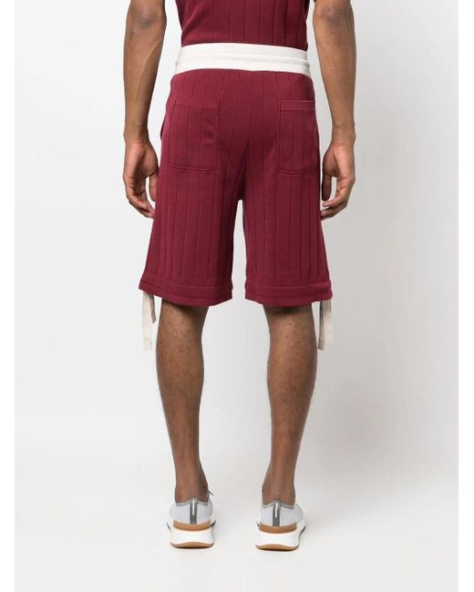 Brunello Cucinelli Gebreide Bermuda Shorts in het Red voor heren
