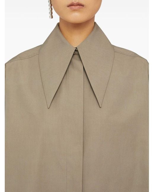 Camisa oversize con cuello de pico Jil Sander de color Natural