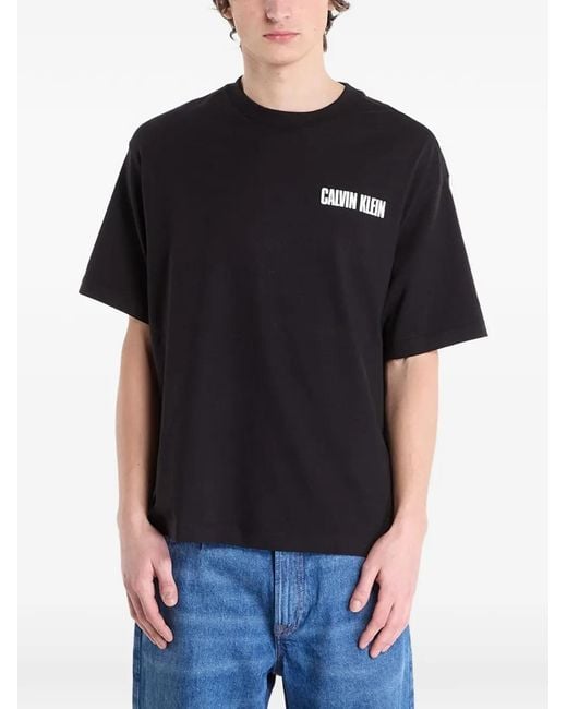Calvin Klein Black Logo-Print T-Shirt for men