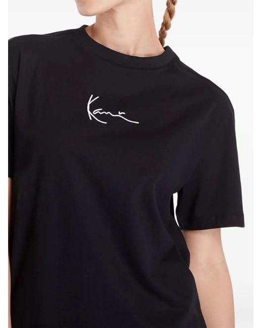Karlkani Black T-Shirt Essential À Logo Brodé