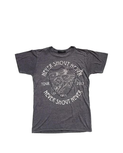 HTC Gray Studded Graphic-Print T-Shirt for men