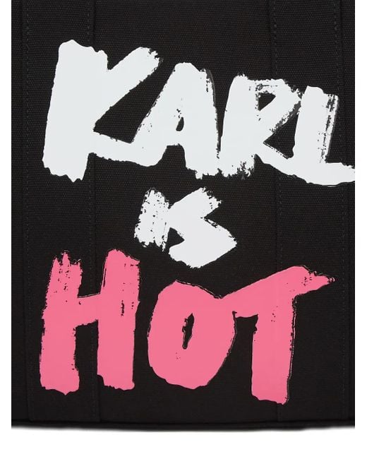 Karl Lagerfeld Black Medium Karl Is Hot Tote Bag