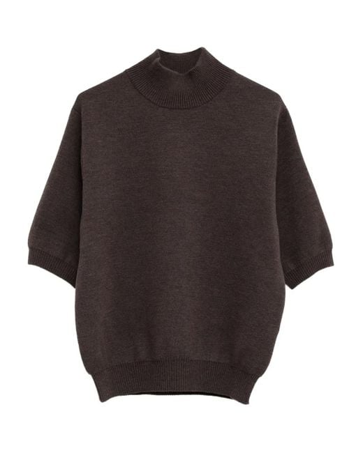 Top Con Scollo A Imbuto A Maniche Corte di Khaite in Gray