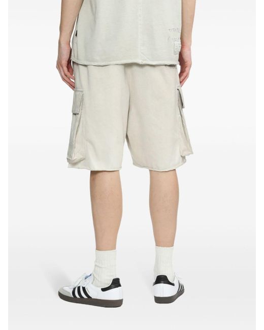 Izzue Gray Cold-dye Cotton Cargo Shorts for men