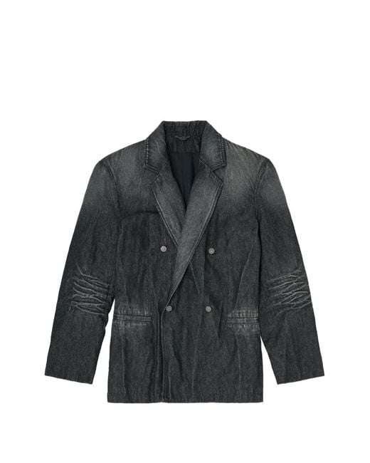 DIESEL Black Double-Breasted Blazer for men