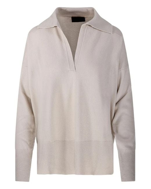 Roberto Collina Gray Ribbed-Hem Polo Top