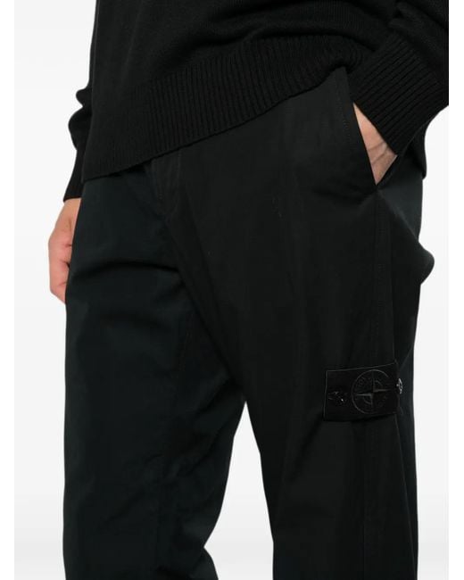 Stone Island Black 3100020 Logo-Patch Cargo Pants for men