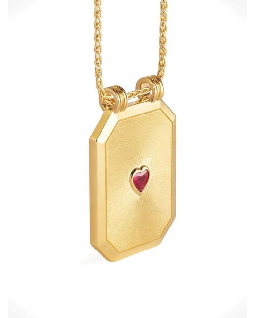 Marie Lichtenberg White Scapular Love Ruby Chain Necklace
